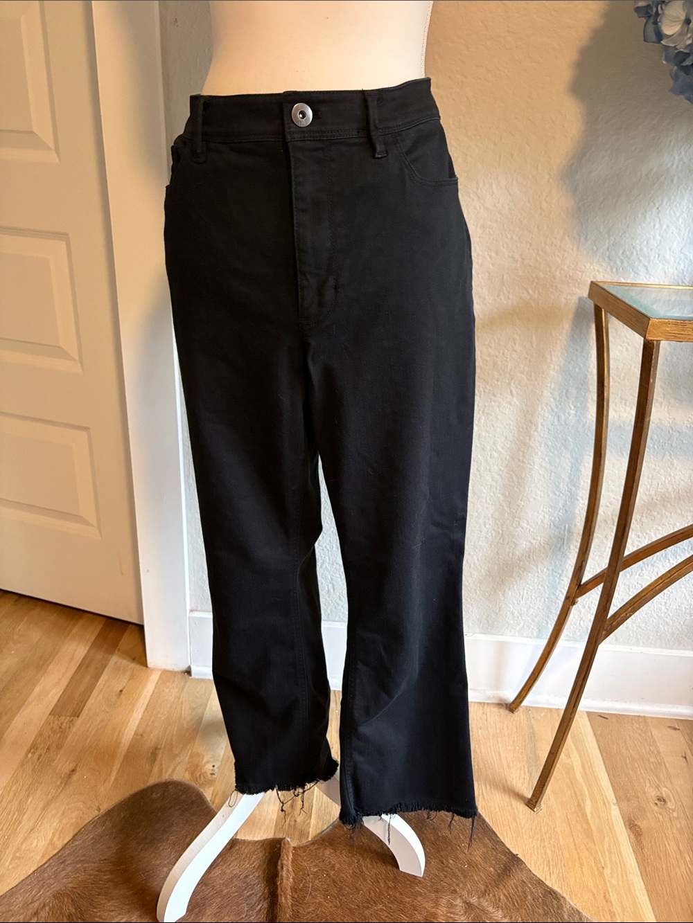 J. Jill Black cropped Bootcut High-Rise Jeans size 12